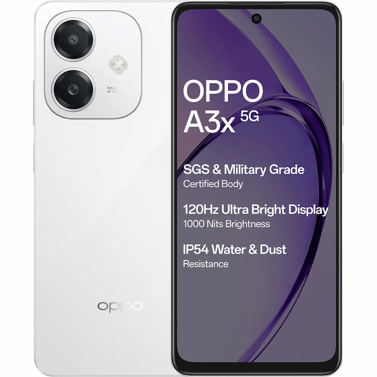 OPPO A3x  (Starlight White, 4 GB + 64GB)