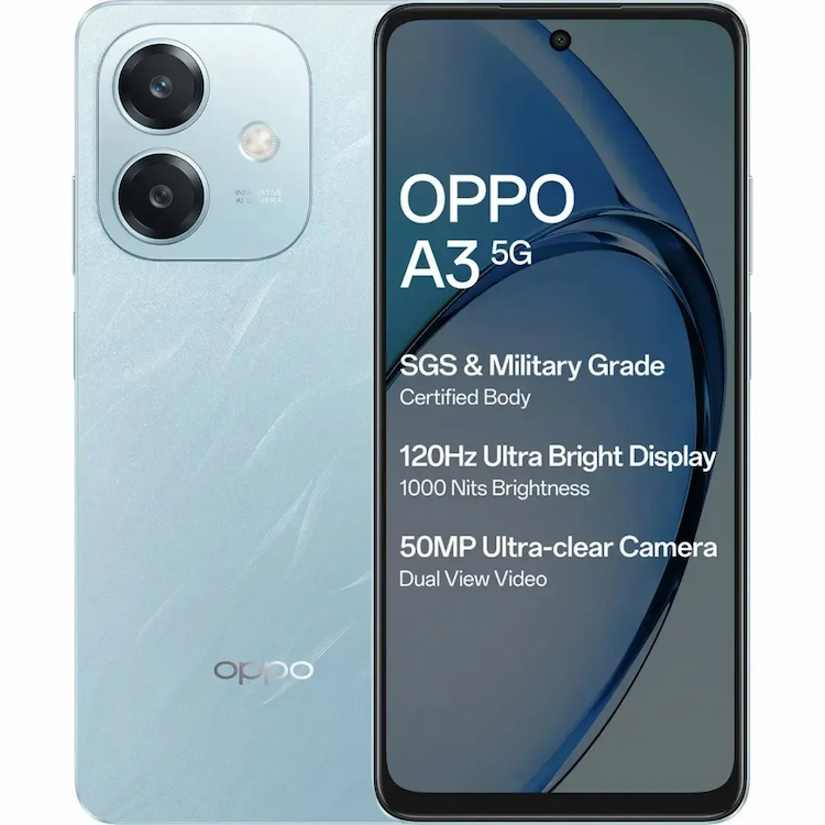 OPPO A3 5G (Ocean Blue, 6 GB + 128 GB)